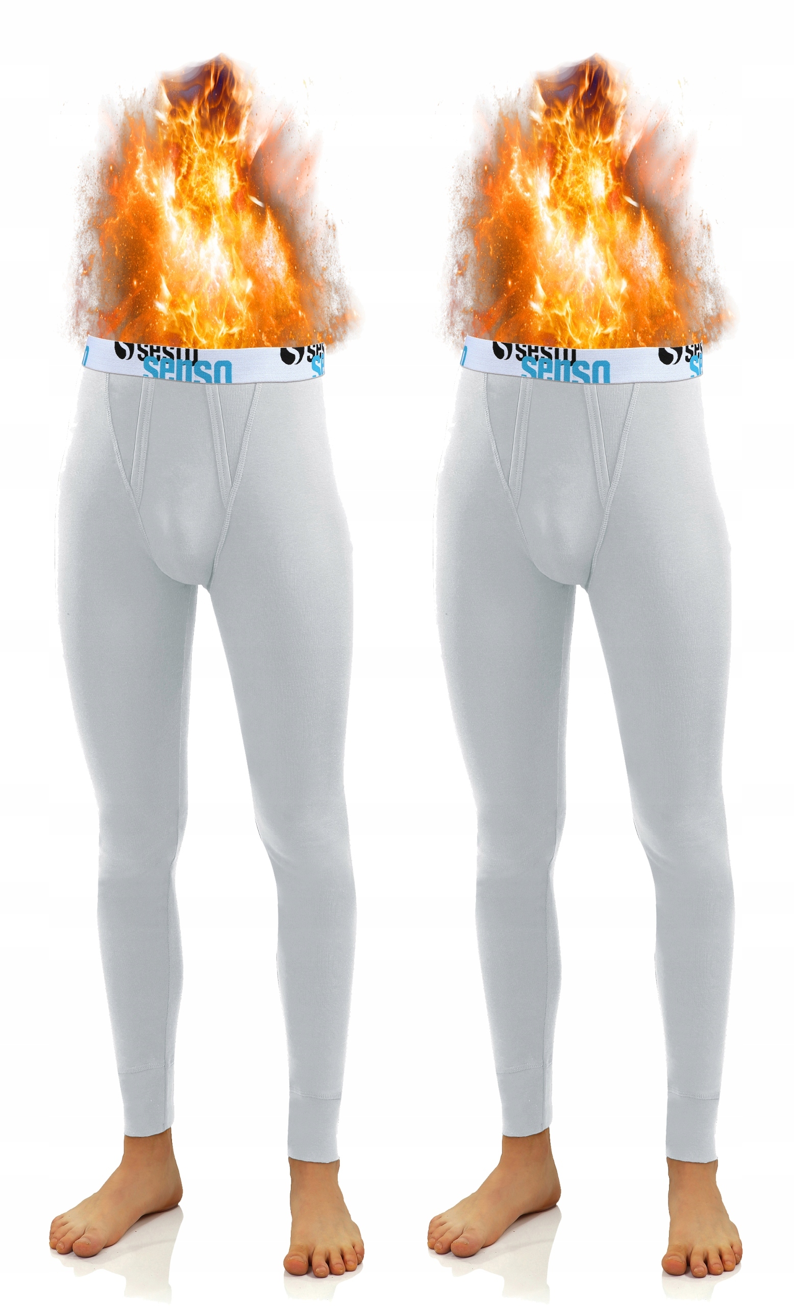 Sesto Senso Pánské termo bavlněné kalhotky 2ks 3XL, bílé