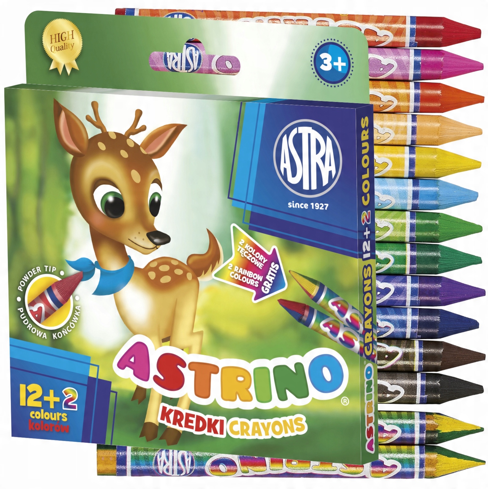 

Astrino Kredki Świecowe Grafitowe 12+2 kolorów
