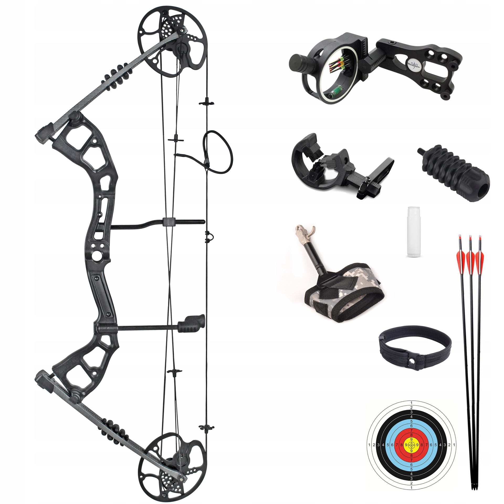 Regulowany łuk bloczkowy Wings Black 30-70 lbs 32"