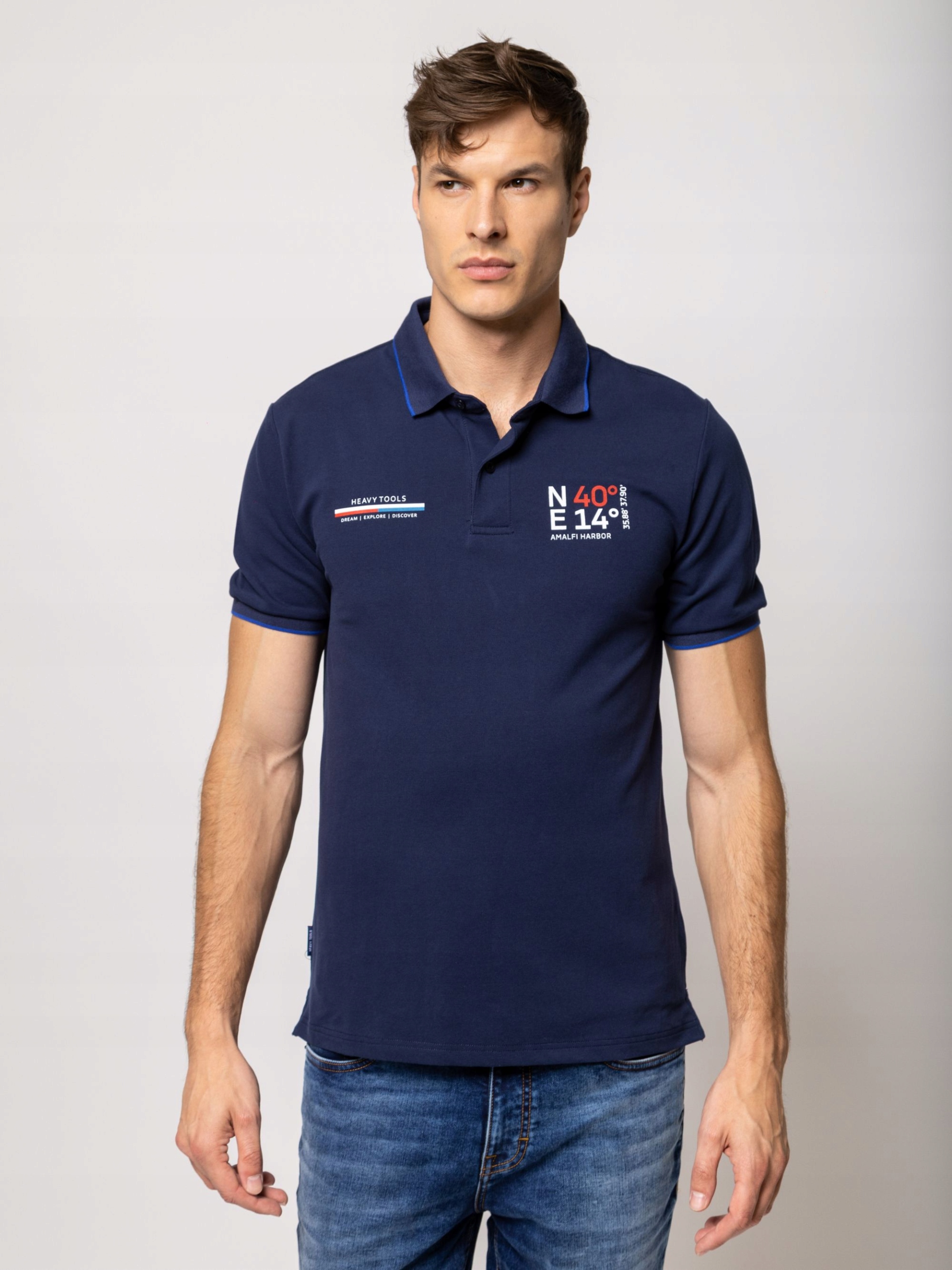 Heavy Tools Pánské Tričko Polokošile Dernet Midnight Tmavě Modré XXL