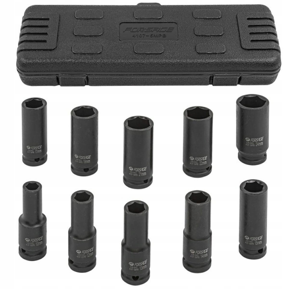 Sada rázových nástavců 10 – 24 mm (1/2") – 12 dílů