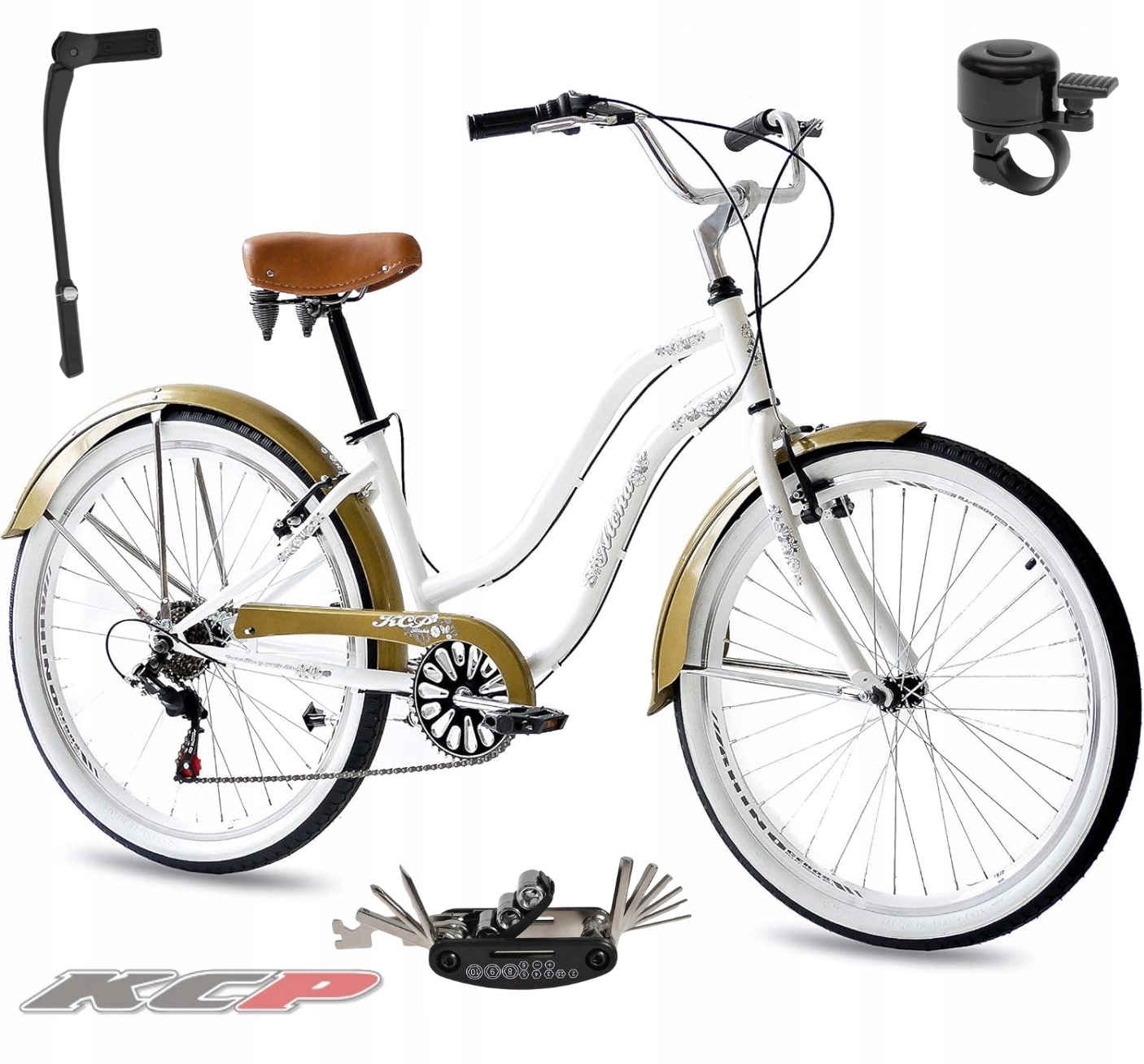 Rower Damski Miejski Koła 26" Odblaski Dzwonek Shimano Błotniki Stopka