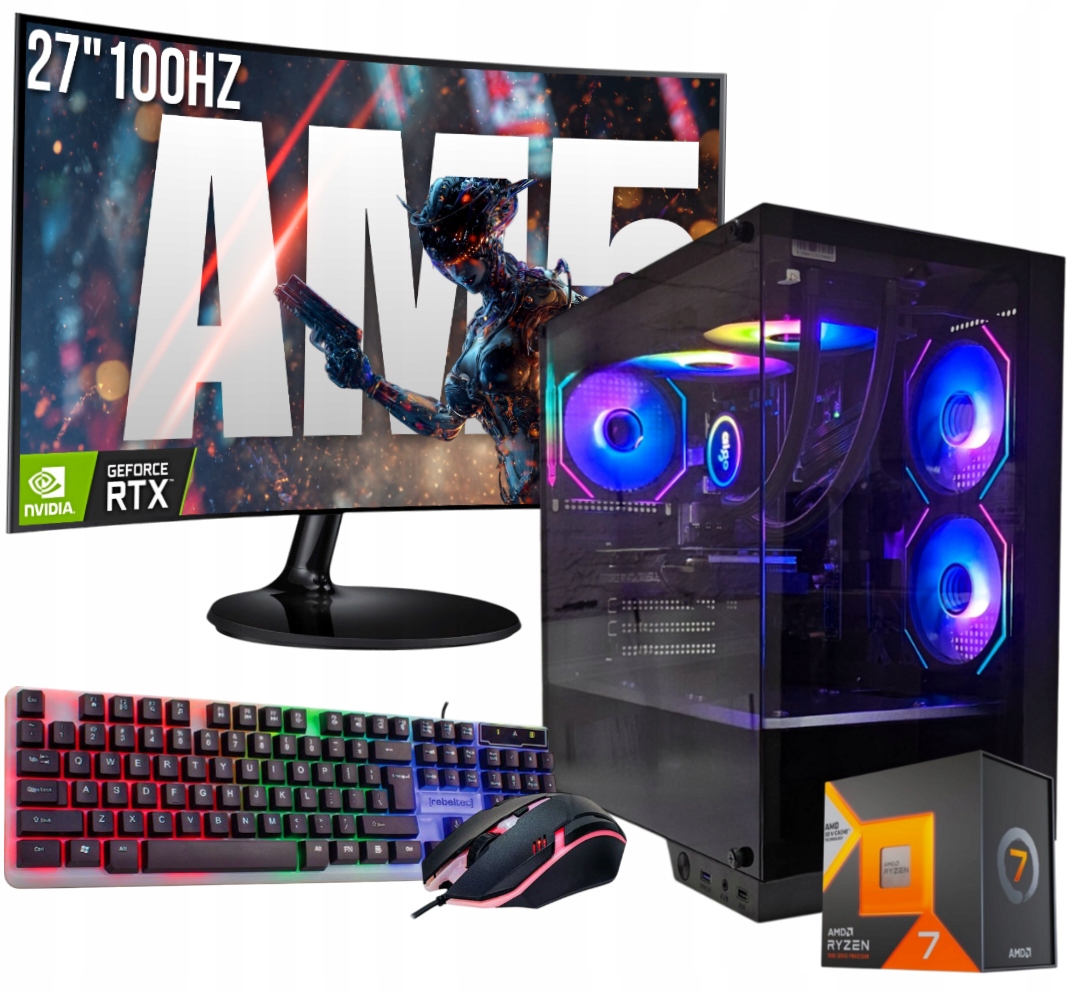 Herní Set Nightstorm R7 7800X3D/32GB/RTX5070/1TB M.2/W11/27"100Hz