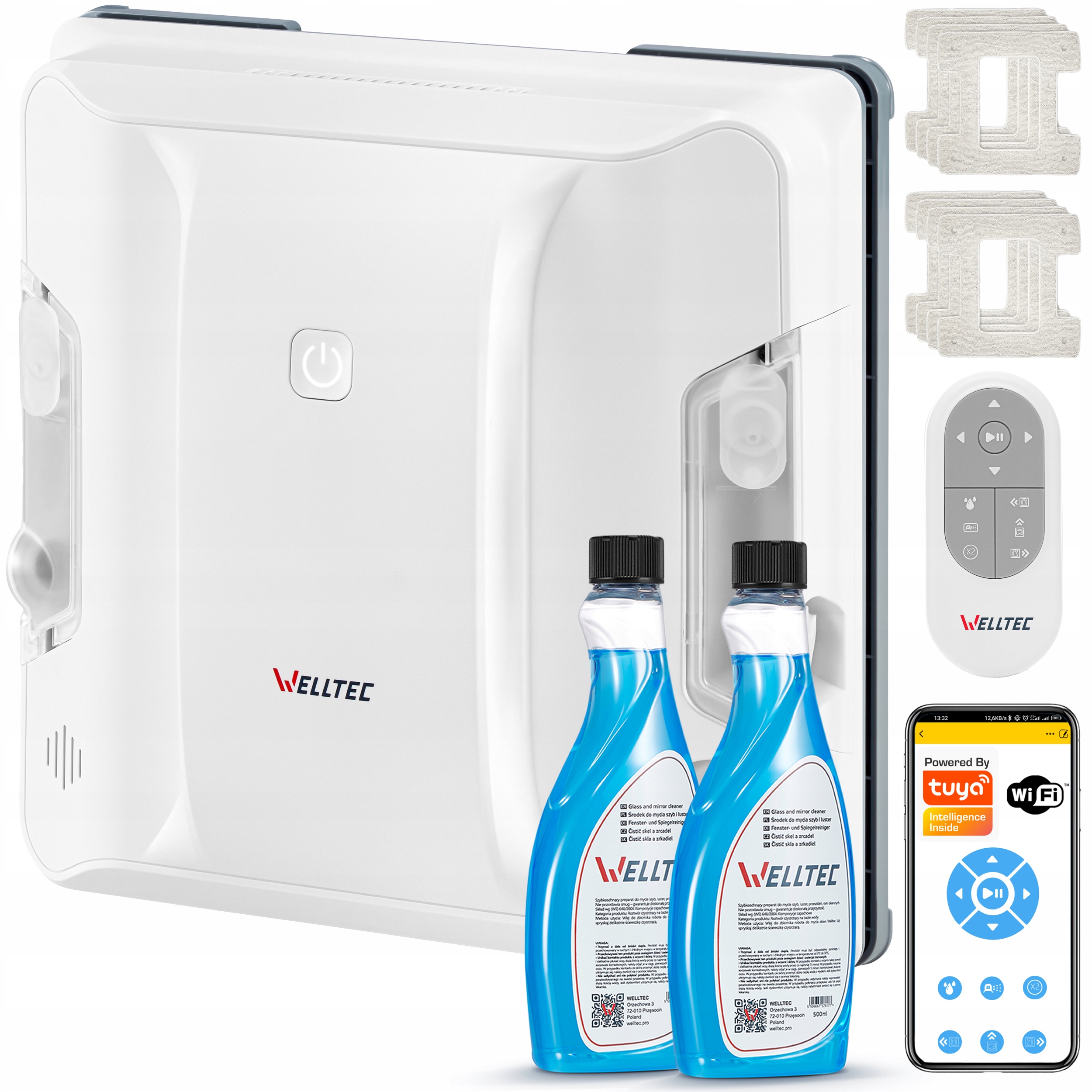 Welltec RX4 Pro Myjka Do Okien 4000Pa WiFi Pilot Akcesoria