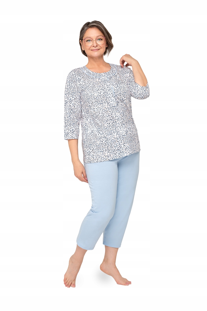 Martel modré Bavlněné pyžamo 7/8 rukáv vel. 3XL