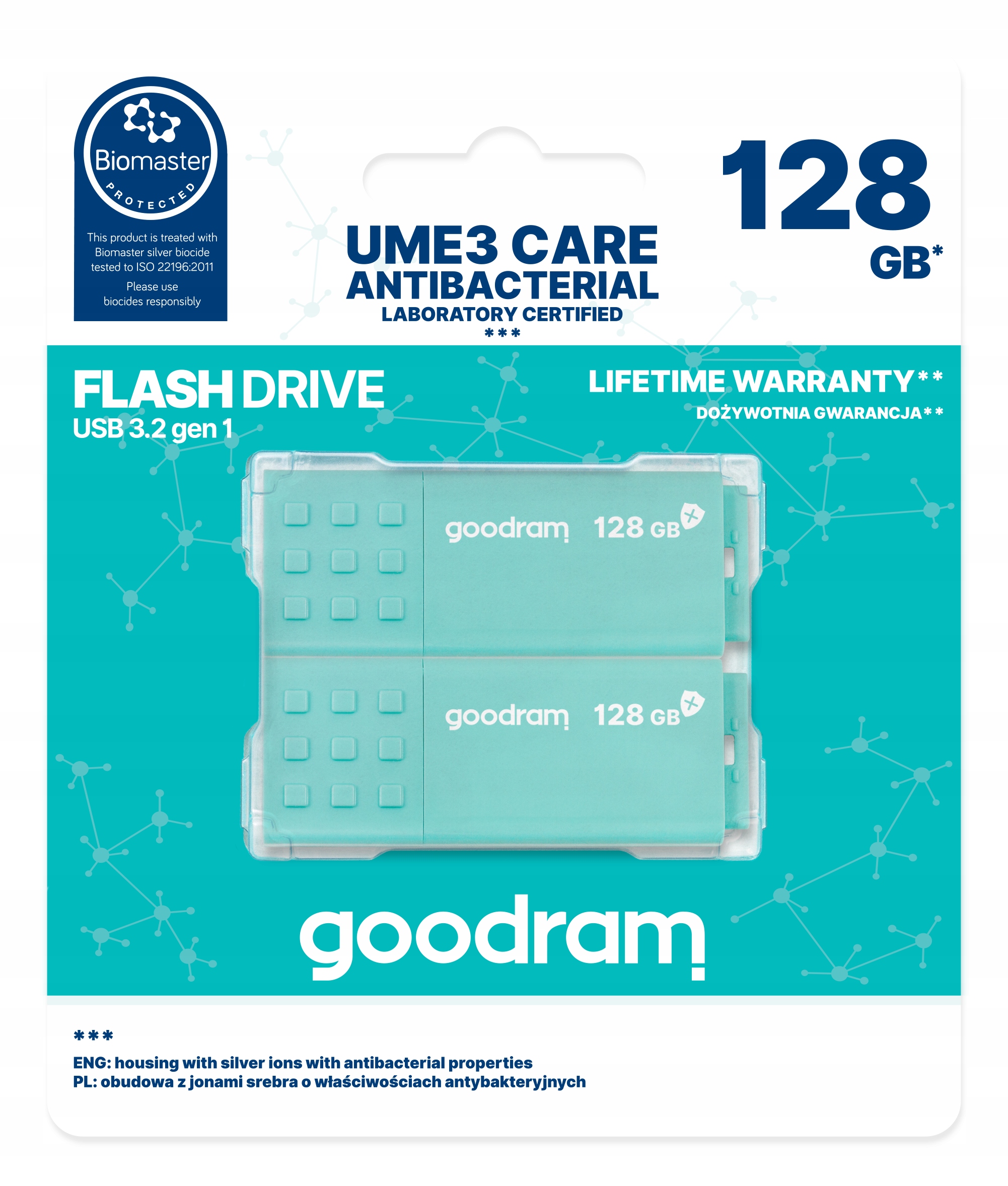Pendrive Goodram 2x128GB UME3 Care USB3.2 Gen1 dwupak