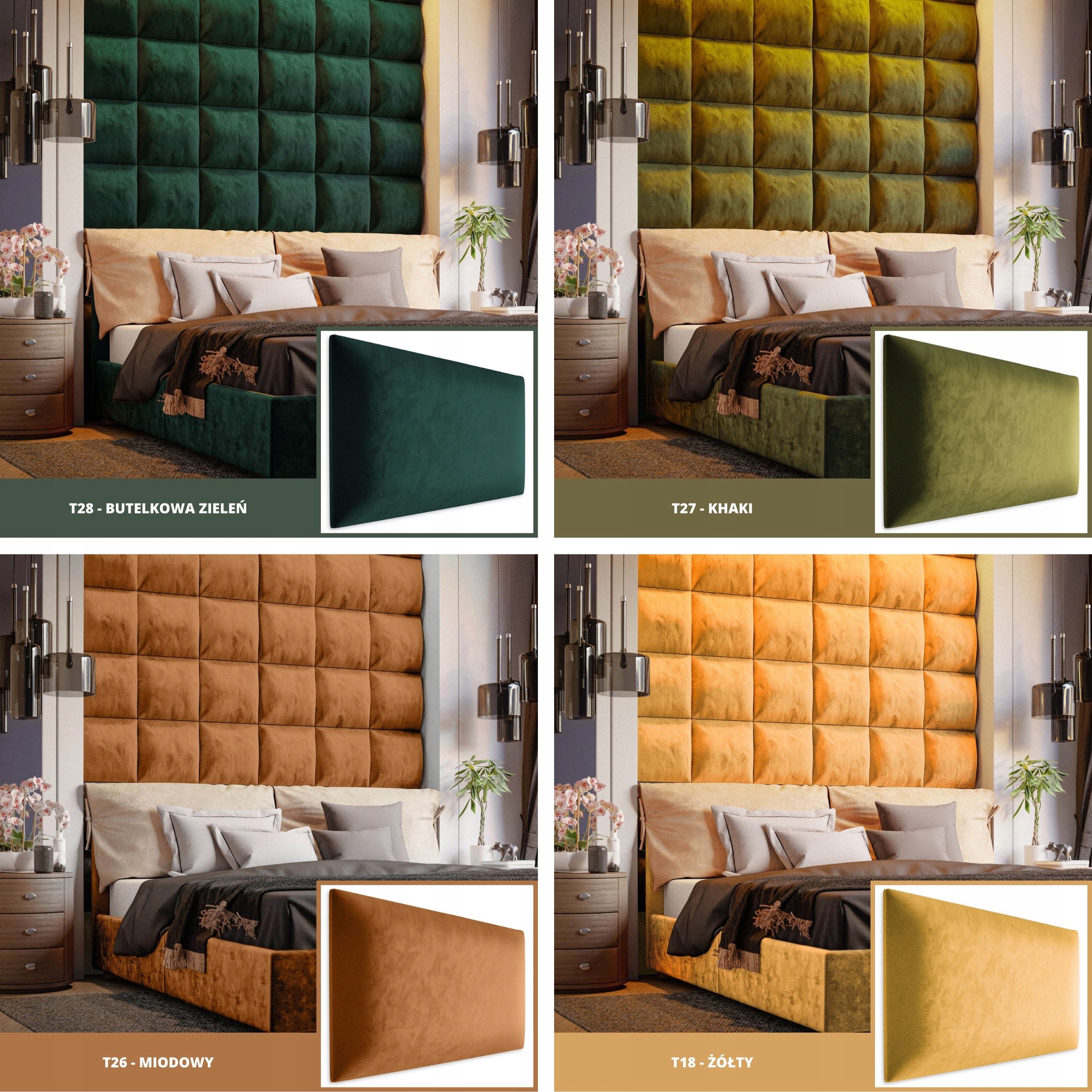 Panel Dekoracyjny Tapicerowany Khaki 30cm x 30cm Stan opakowania oryginalne