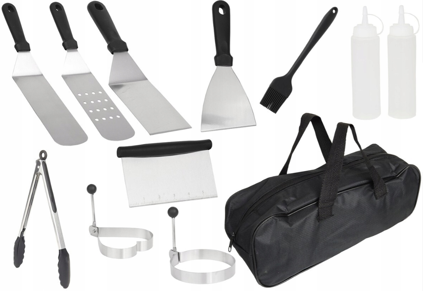 ZESTAW DO GRILLA ŁOPATKA SZCZYPCE DO GRILLOWANIA AKCESORIA ETUI 14EL TORBA