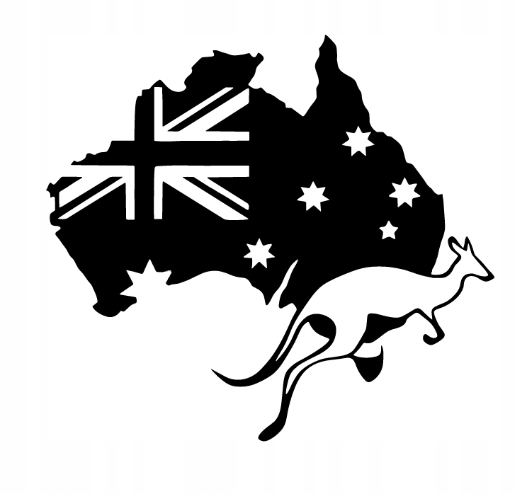 nástěnná dekorace Obraz vzor Austrálie Vlajka S Klokanem