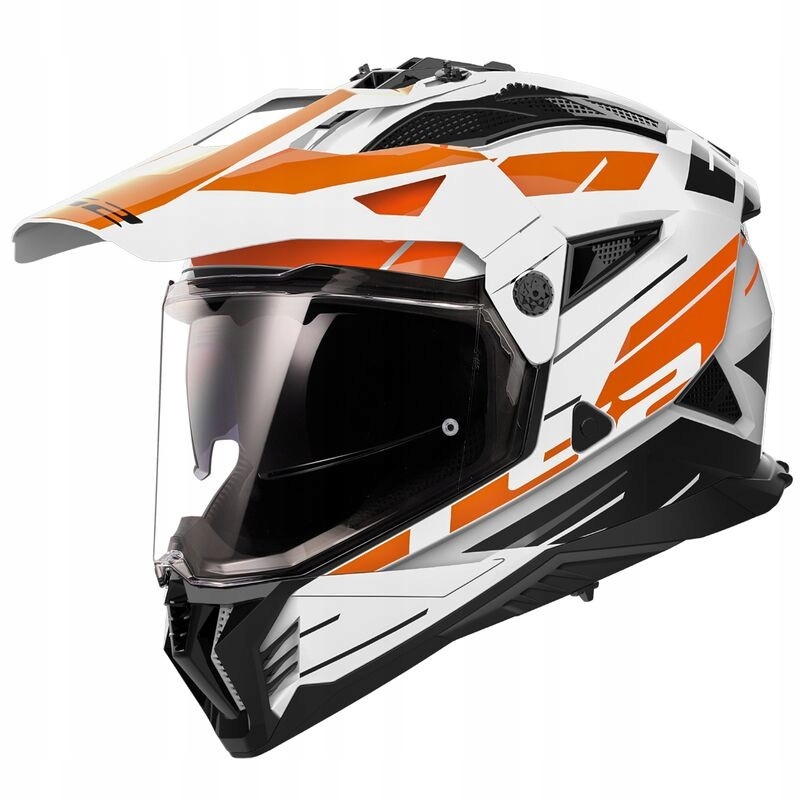 Prilba LS2 MX702 Pioneer II Namib enduro cross off-road, biela, oranžová, veľkosť S