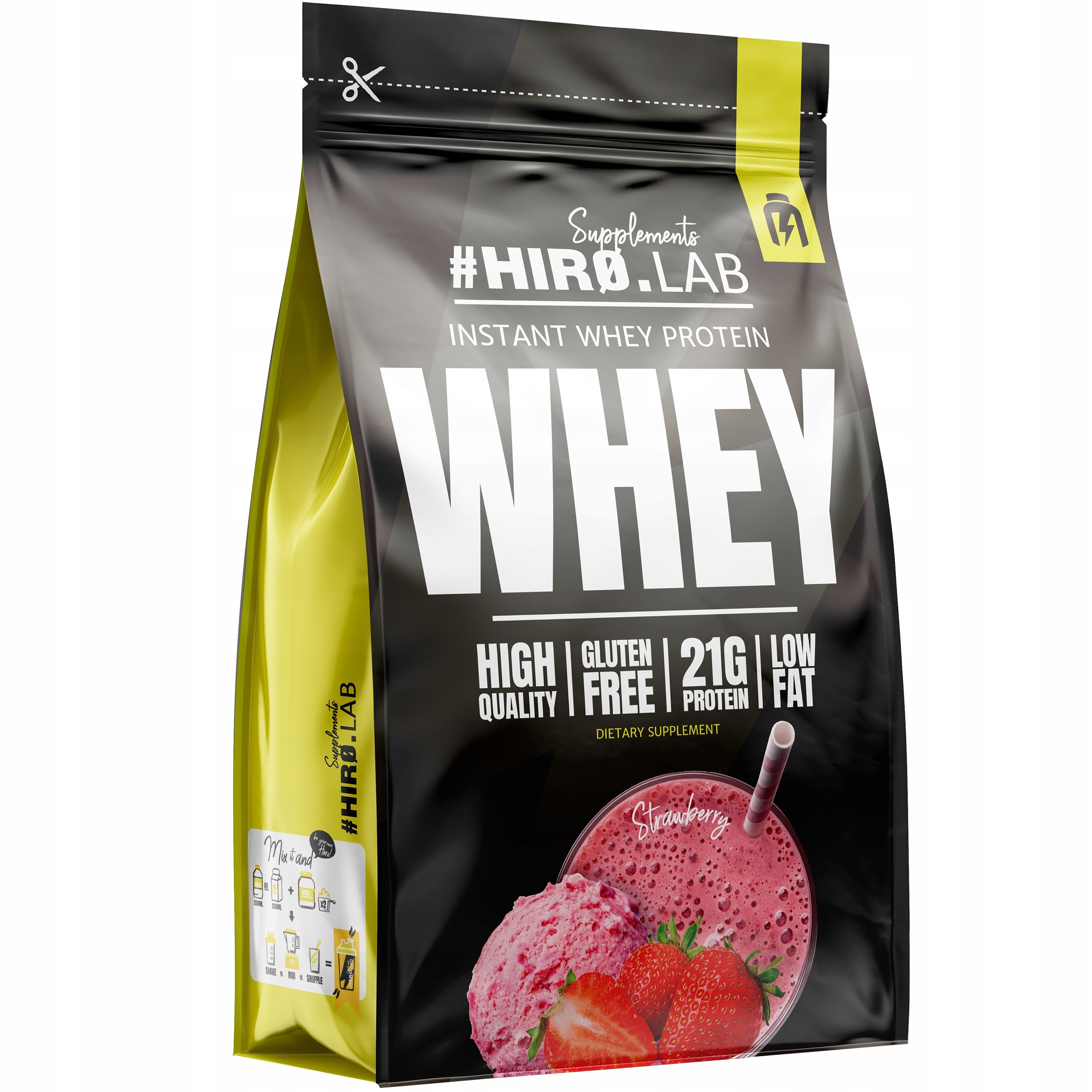 Syrovátkový Protein Hiro.lab Whey Protein Wpc 750 g Jahoda Doplněk Stravy