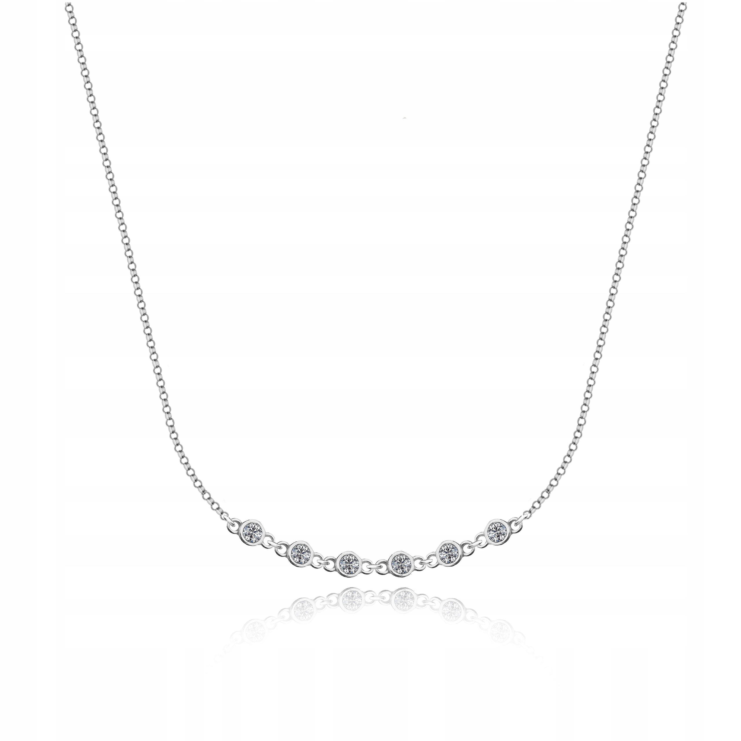 

Srebrny Delikatny Naszyjnik Cyrkonie srebro 925