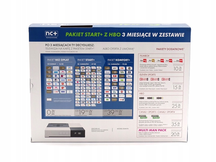 Dekoder nc+ na kartę Start+ 3msc HBO HD Rodzaj cyfrowy
