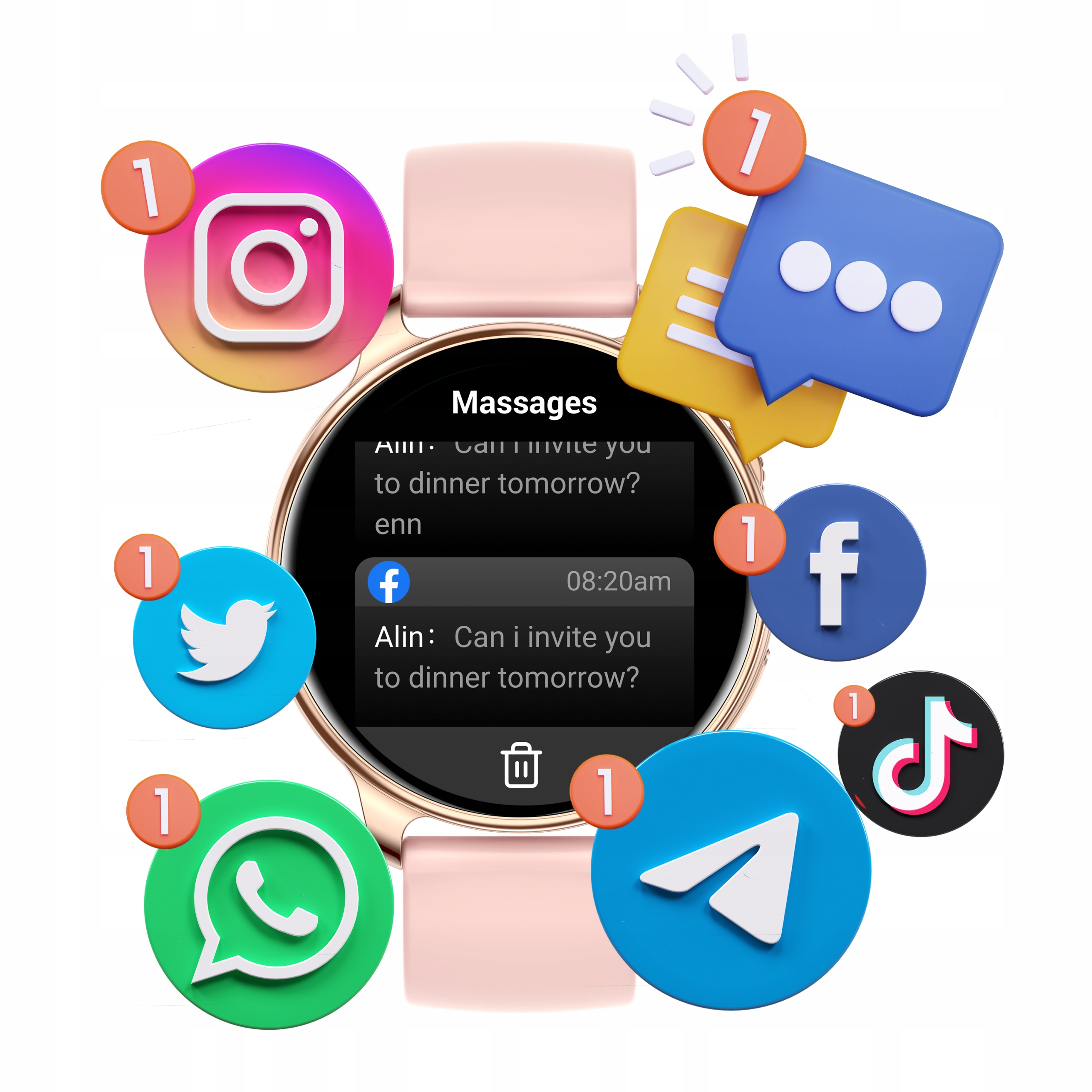 Smartwatch Bemi Trevio /Rozmowy/ 2 paski złoty PL Rodzaj smartwatch
