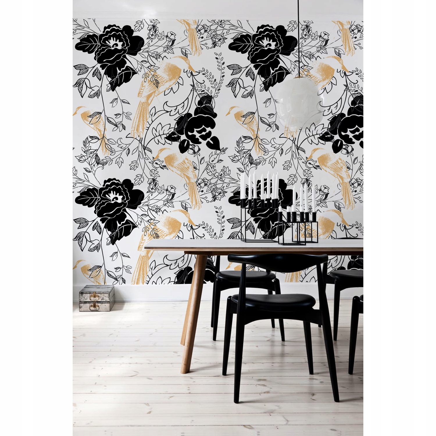 

Tapeta samoprzylepna Motyw kwiaty i ptaki 208x146