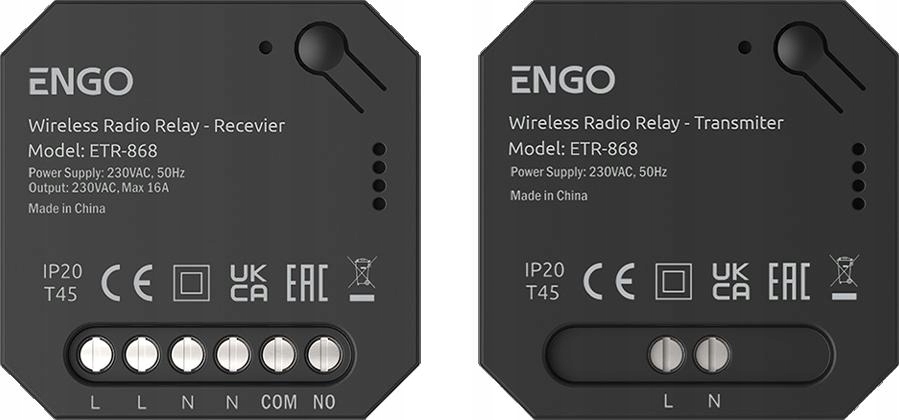 Engo Controls ETR-868 Bezdrôtové relé EngoLink, vysielač prijímač