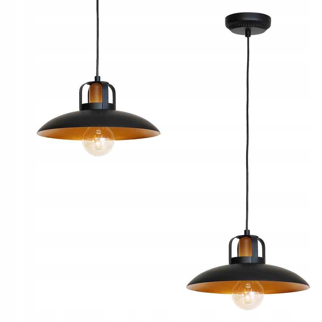 Závěsná lampa Milagro Felix MLP3682 Černá Zlatá E27 Loft Nastavitelná 30 cm