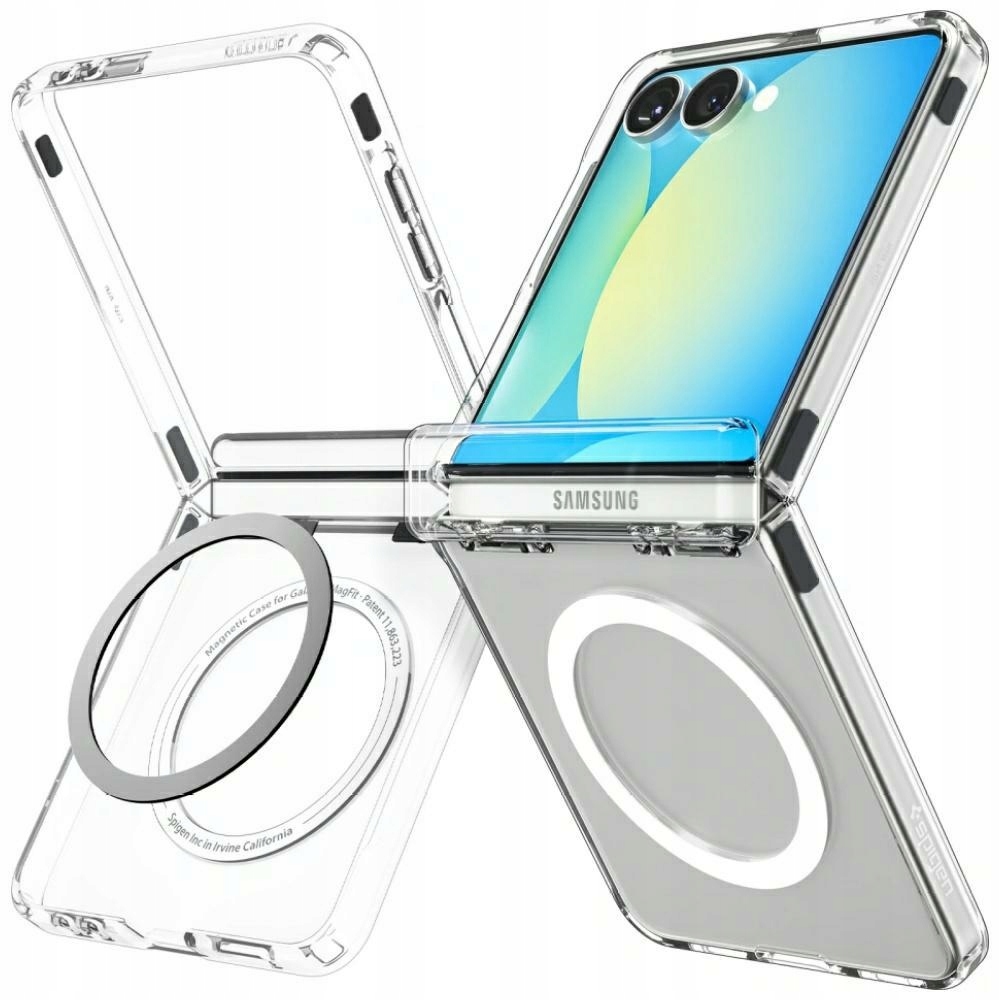 Puzdro Spigen Ultra Hybrid Pro Mag MagSafe pre Samsung Galaxy Z Flip7 s priehľadným krytom