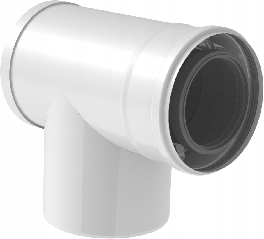 Komínový Tróknik 87° Ø80/125 mm Pripojovací S Revíziou Biely Tec-las-pp-vl