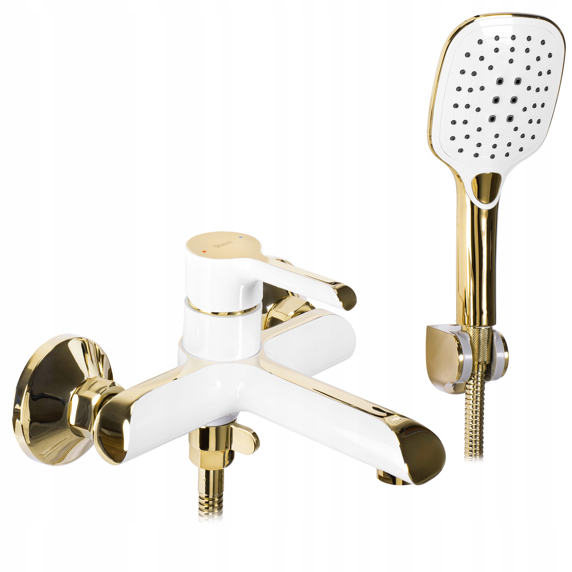 Bateria MELIA biała złota wannowa ścienna REA