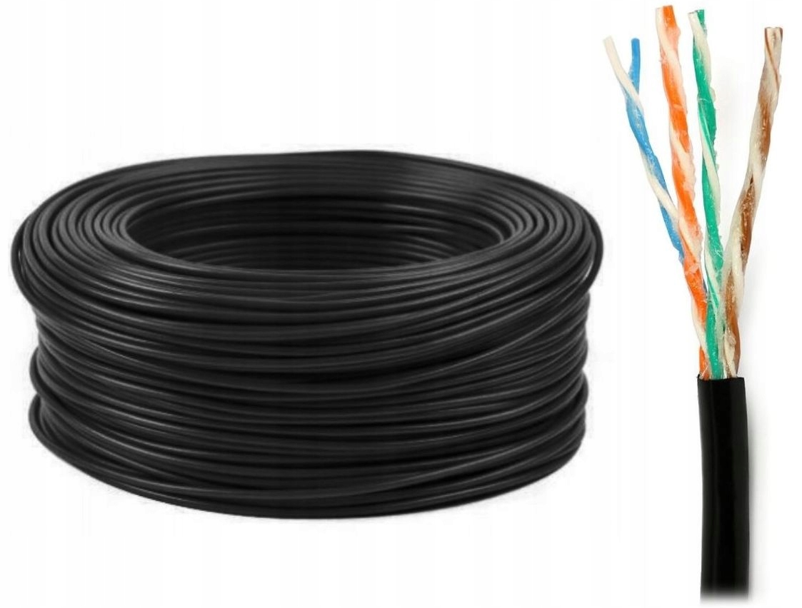 Kabel Utp Zewnętrzny Żelowany Ziemny Skrętka na RJ45 Cu Miedź Pe Żel 100m