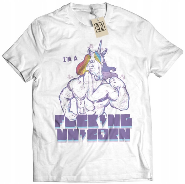 

Koszulka Fucking Unicorn Jednorożec biała 2XL