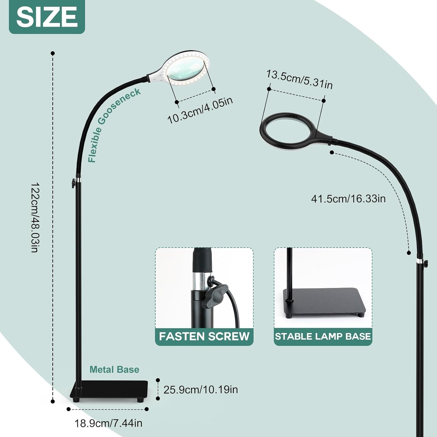 T331 Delixike DLXK-1 Lampa podłogowa z lupą