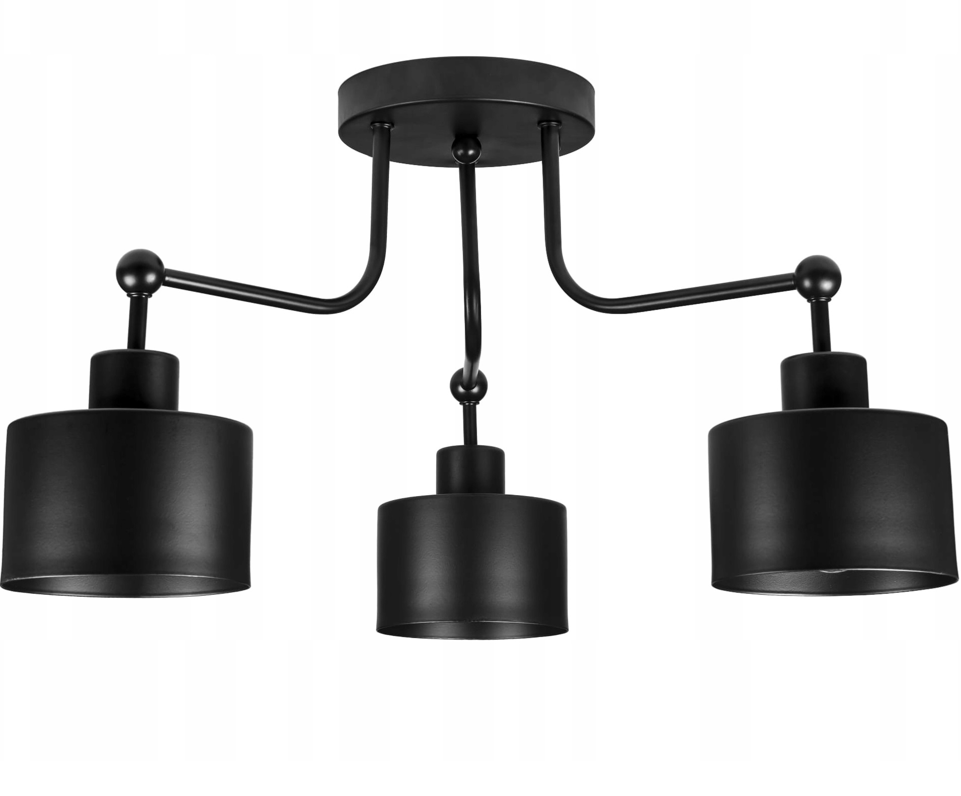 

Lampa sufitowa żyrandol 3 klosze czarna