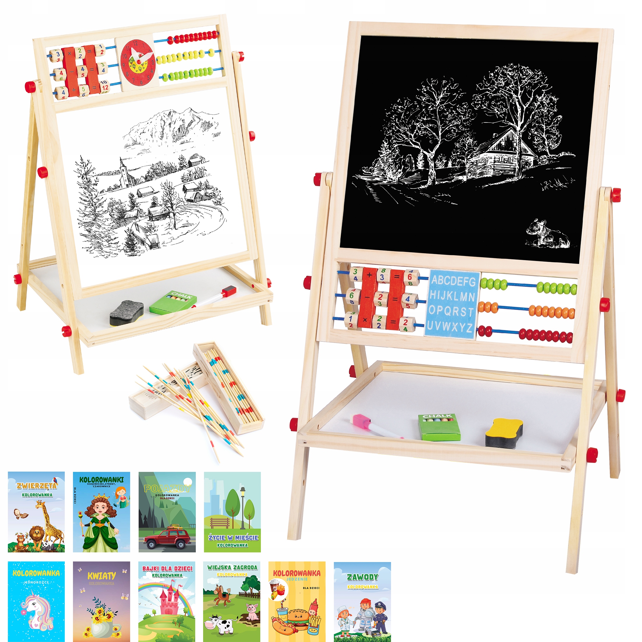 

Tablica Magnetyczna Kredowa Edukacyjna 8W1 Bonusy