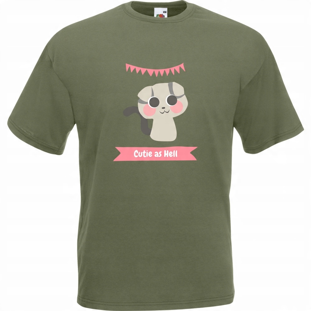 

Koszulka cutie kot kotek kociara L oliwkowa