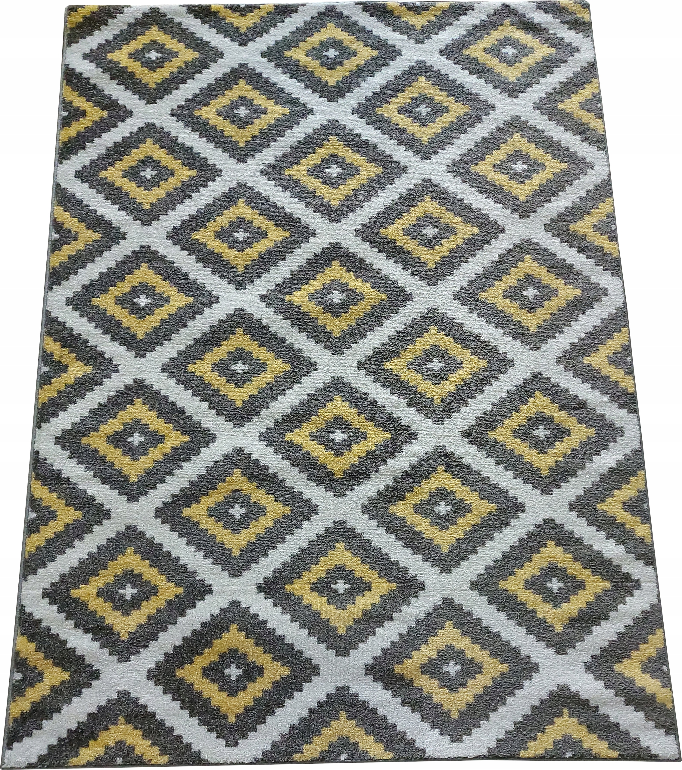 Koberec Mono šedo-žlutý – kvalita účesu 160/220