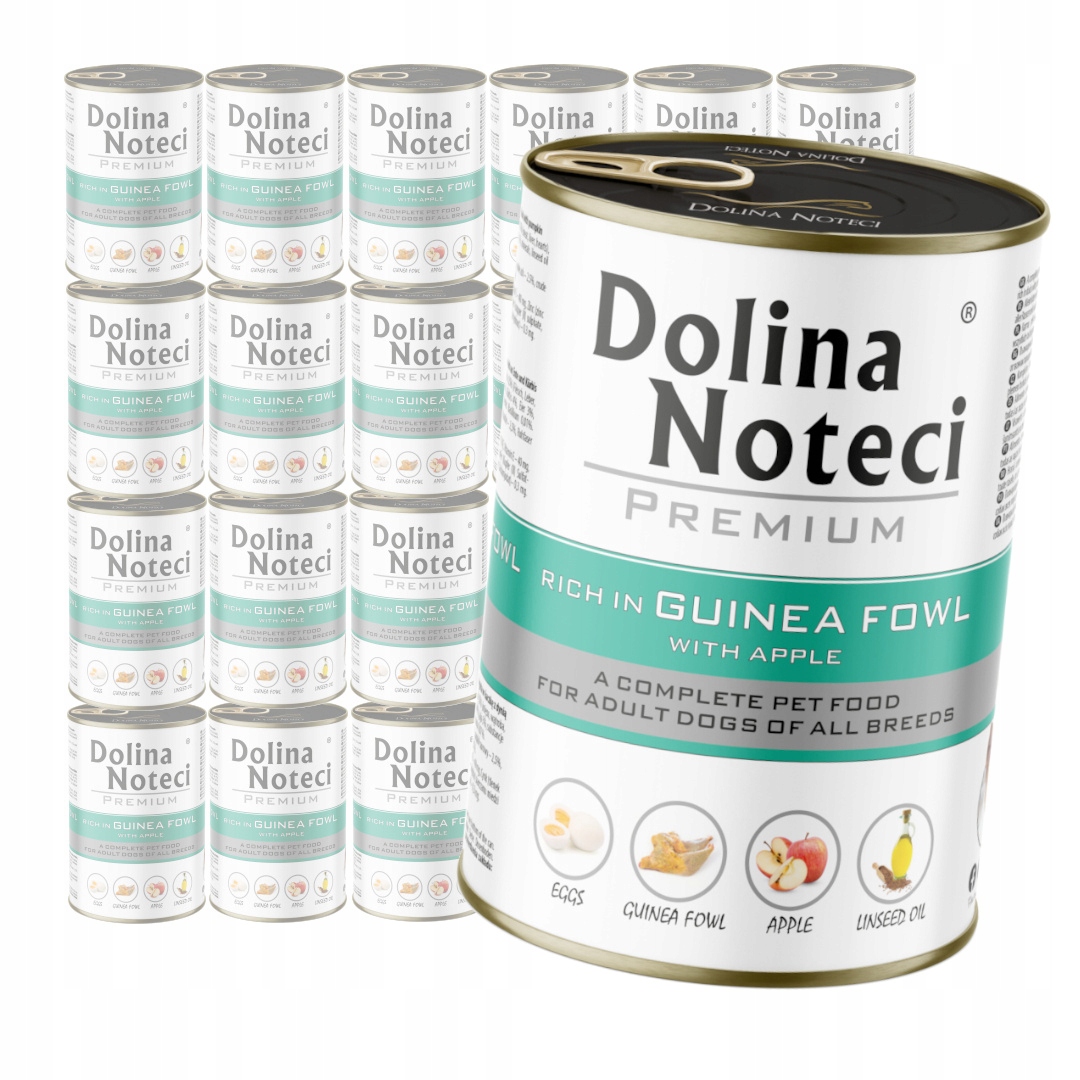 Dolina Noteci Bohatá na perličky s jablkem 24x400g Vlhké Krmivo pro psy