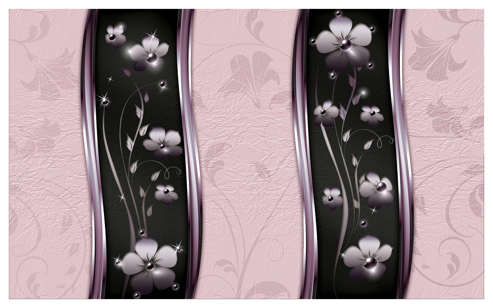 Vliesová fototapeta Ružová na ružovom pozadí s kovovými panelmi 368 x 254 lepidlo