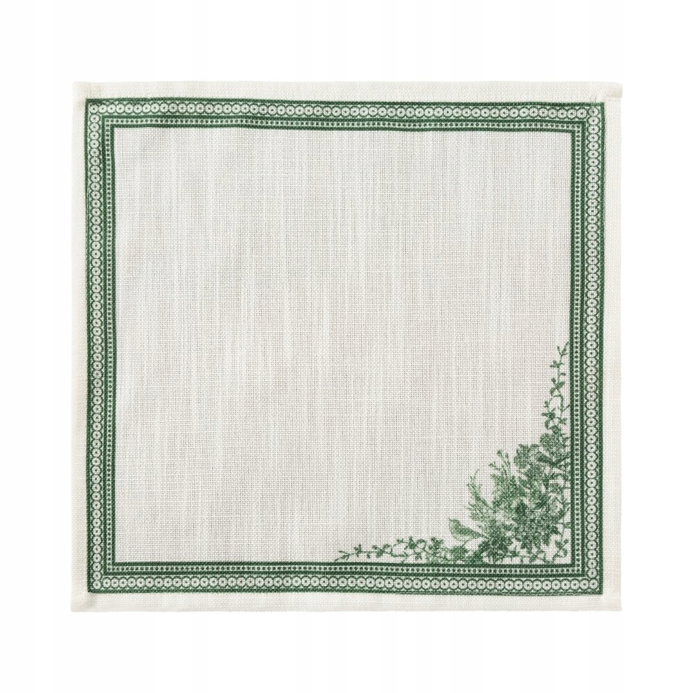 Sada podložek na ubrousky 30 x 30 cm 6 ks zelený rostlinný vzor