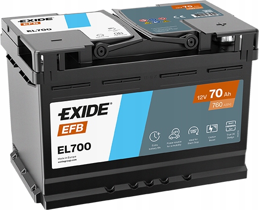 Akumulator Exide Start&Stop EFB 70Ah 720A P+