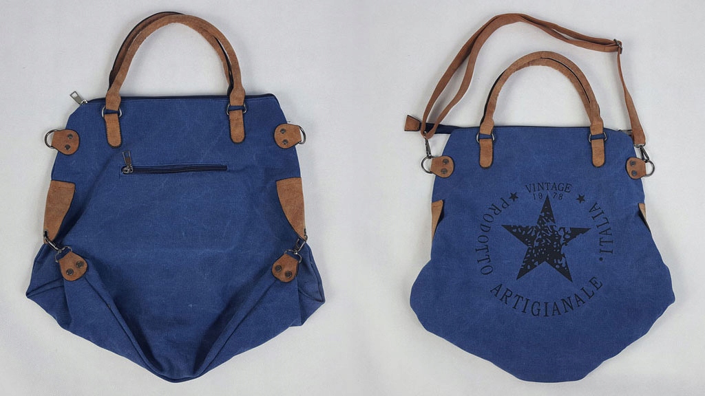 TOREBKA GWIAZDA VINTAGE SHOPPER BAG TORBA XL NIEBI Długość paska 145 cm