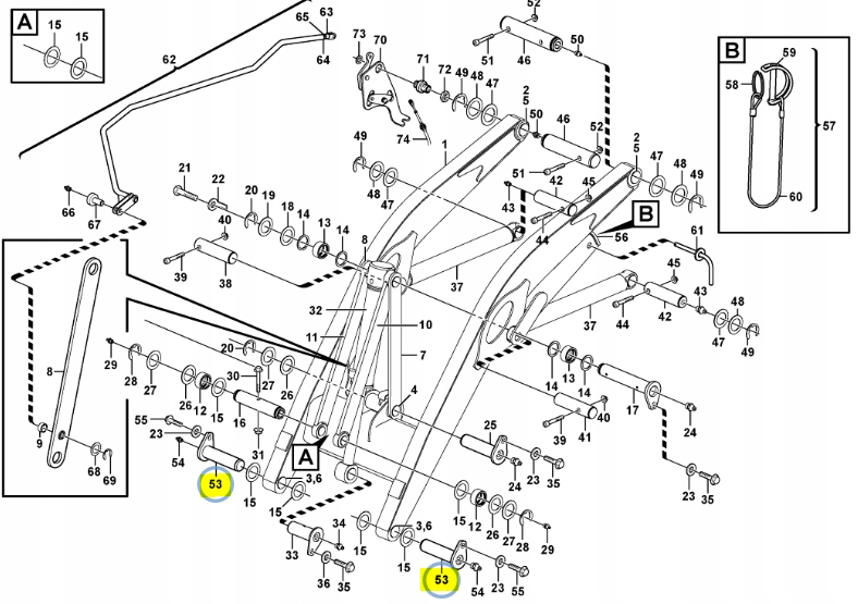 SWORZEN DOLNY MOCOWANIA LYZKI BL71 BL61 50X205 Machine type Backhoe loader