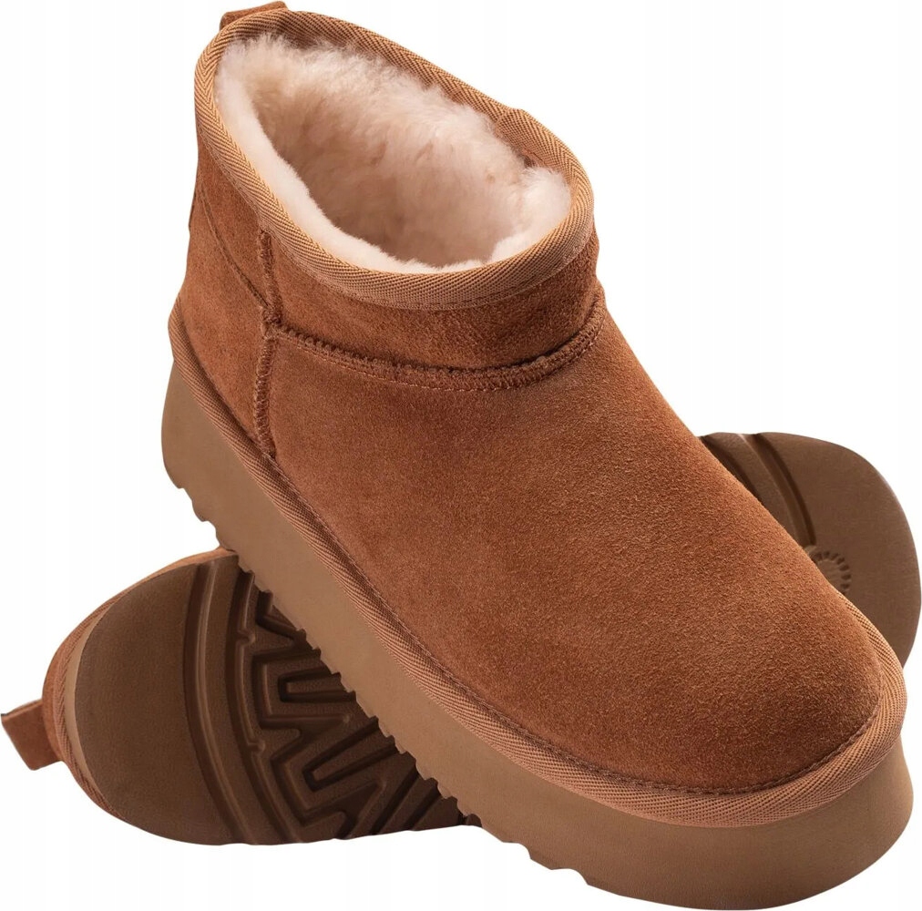 Dámské Zimní Boty Hnědé Kotníkové Boty Semišová Kůže Fitanu Kanak, Velikost 38
