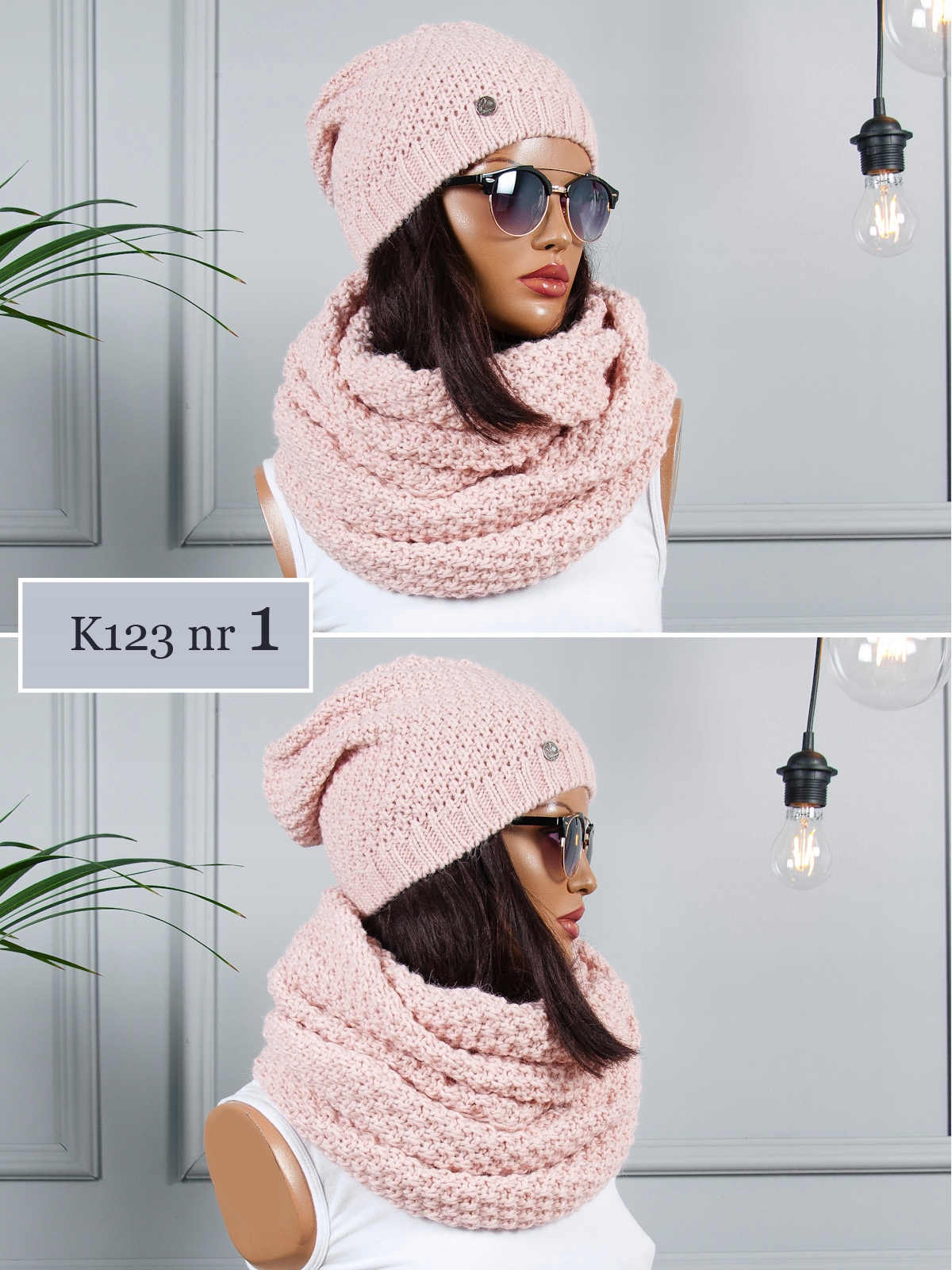 CIEPŁY Komplet CZAPKA + KOMIN Szalik KOLORY POLSKI Marka inna