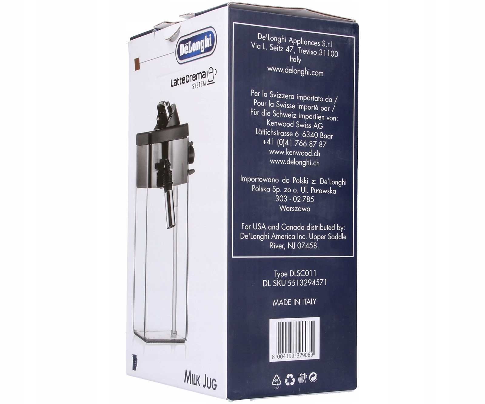 ZBIORNIK na mleko DeLonghi LATTE ELETTA Kolor dominujący czarny