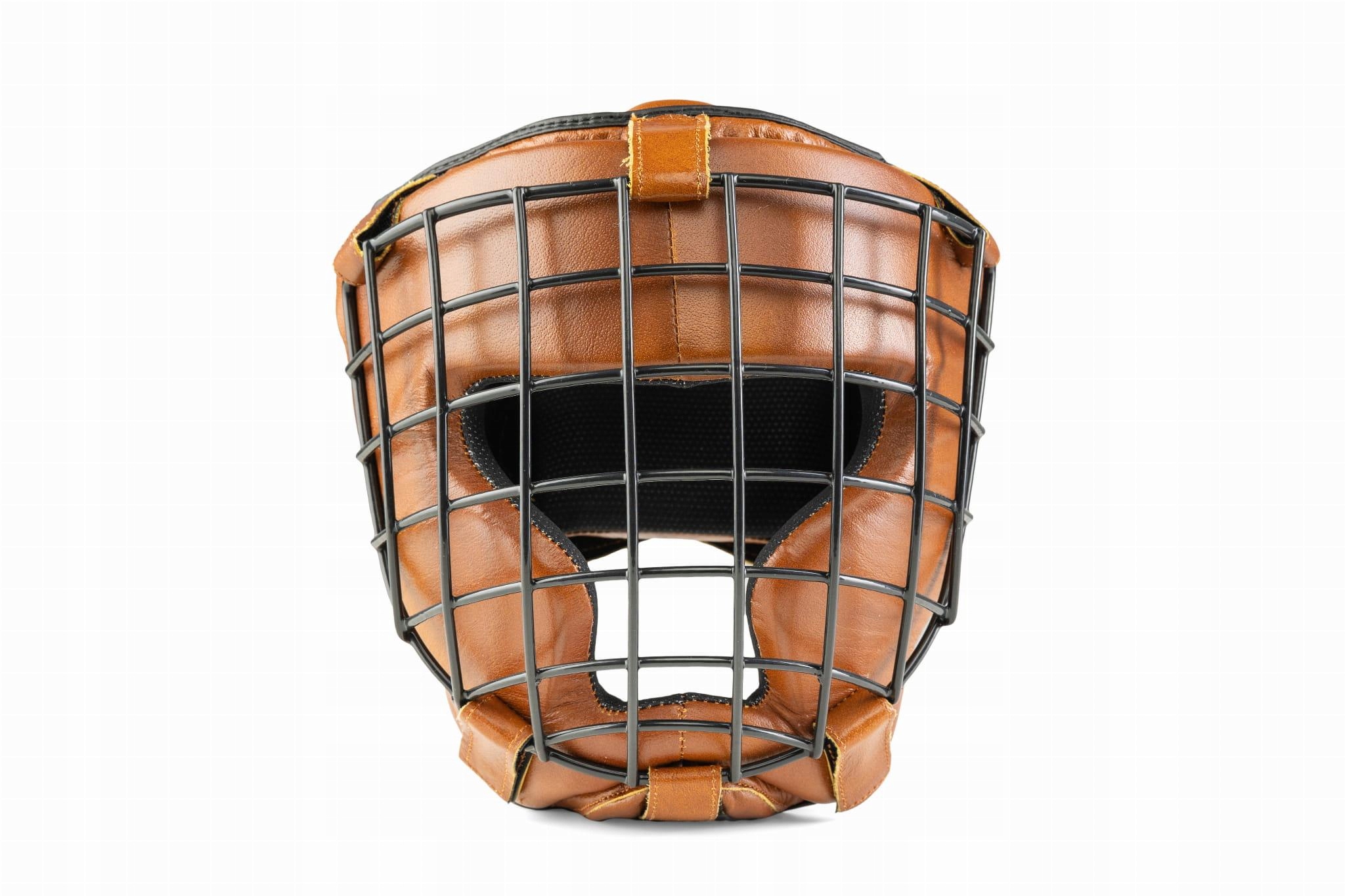 Kask Bokserski Treningowy Z Maską Kratą Skóra Retro Evolution