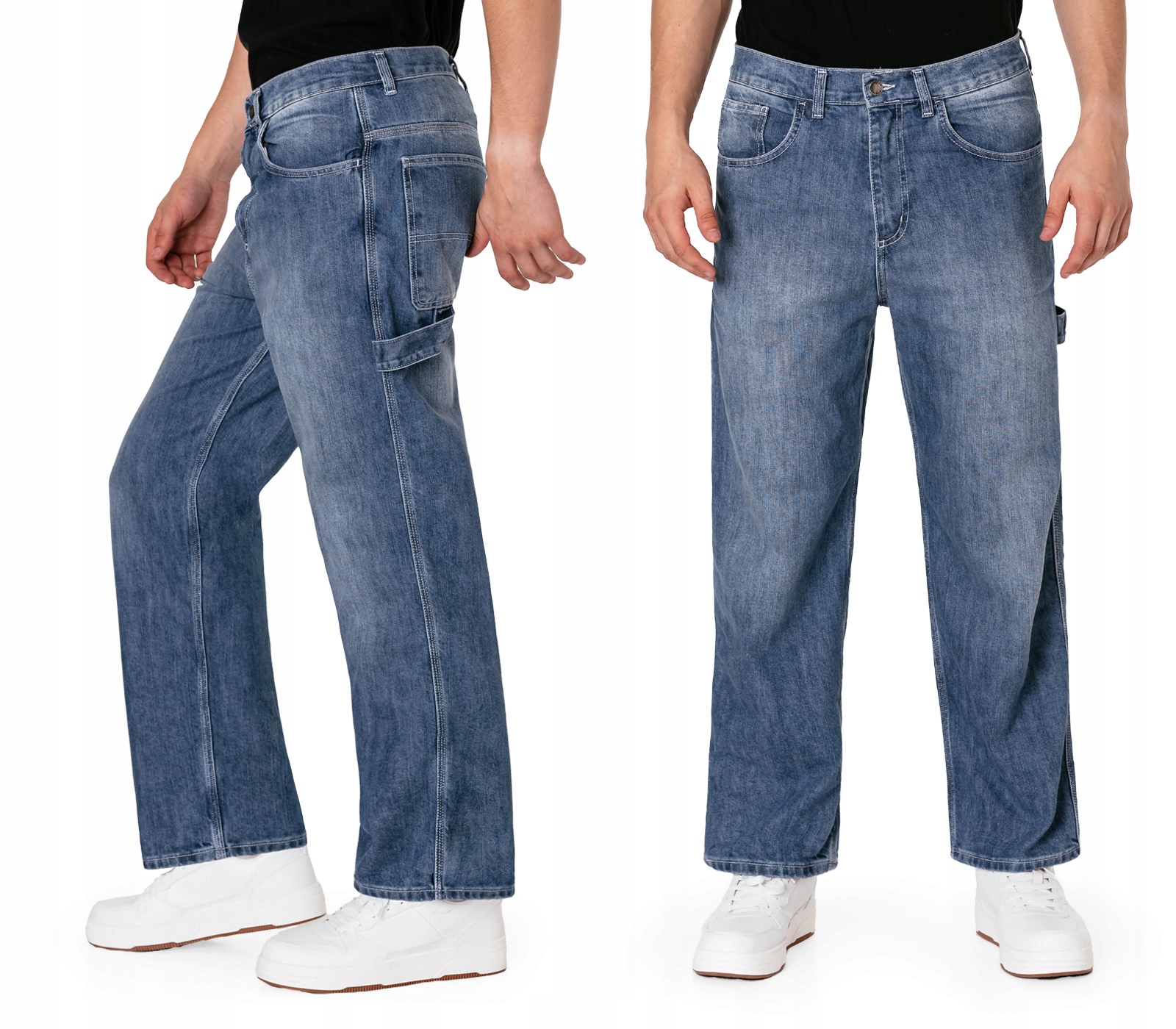 Pánské kalhoty Jeans Švédové s volnými širokými nohavicemi Cargo Hunter 876 XL