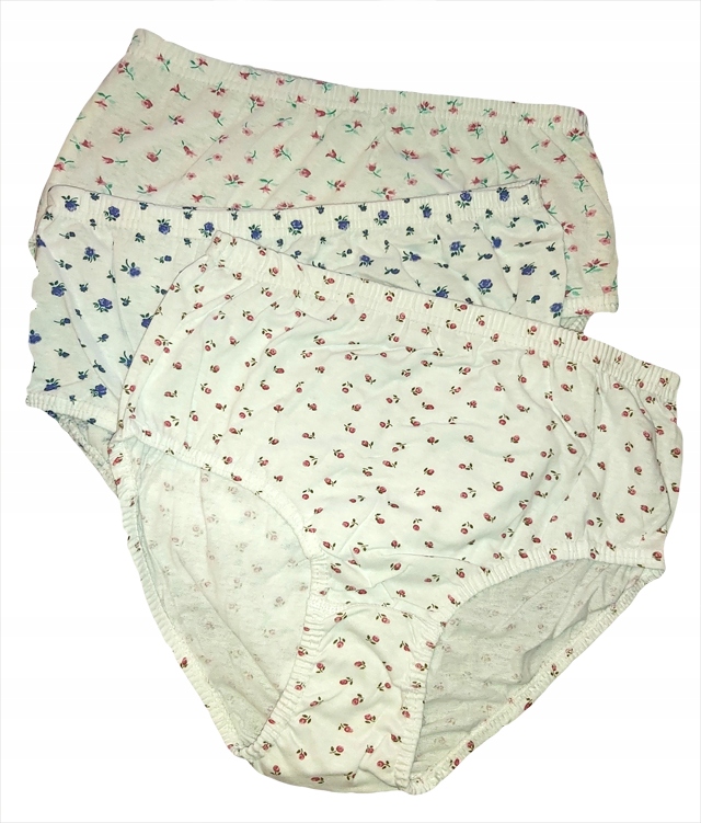 3-PAK MAJTKI DAMSKIE FIGI BAWEŁNA w KWIATUSZKI 5XL