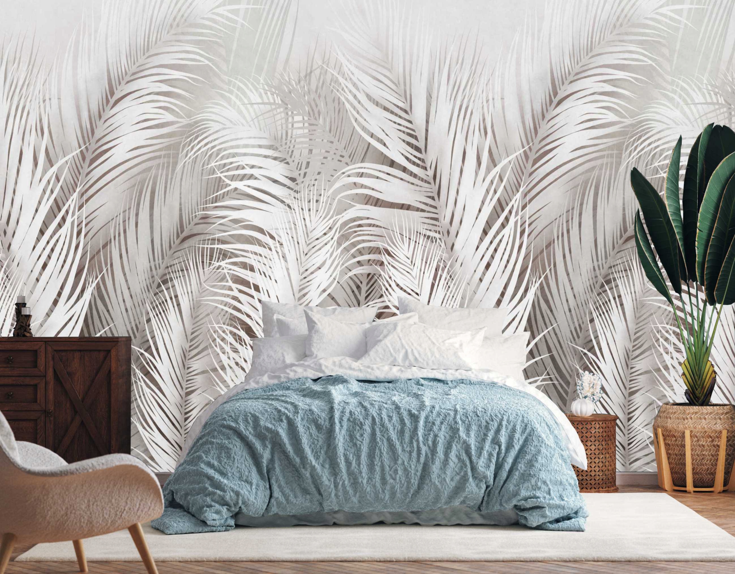 

Nowoczesna Tapeta Fizelina Liście Palmy 3D 416x292