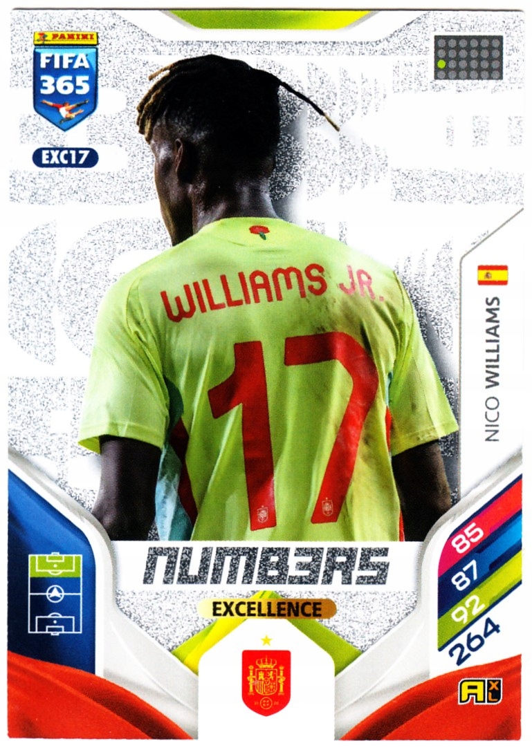 Panini Fifa 365 2026 Numbers Excellence Nico Williams EXC17