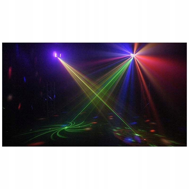 Reflektor laser LIGHT4ME TURBO DERBY + laser + UV + strobo + pilot Moc 60 W