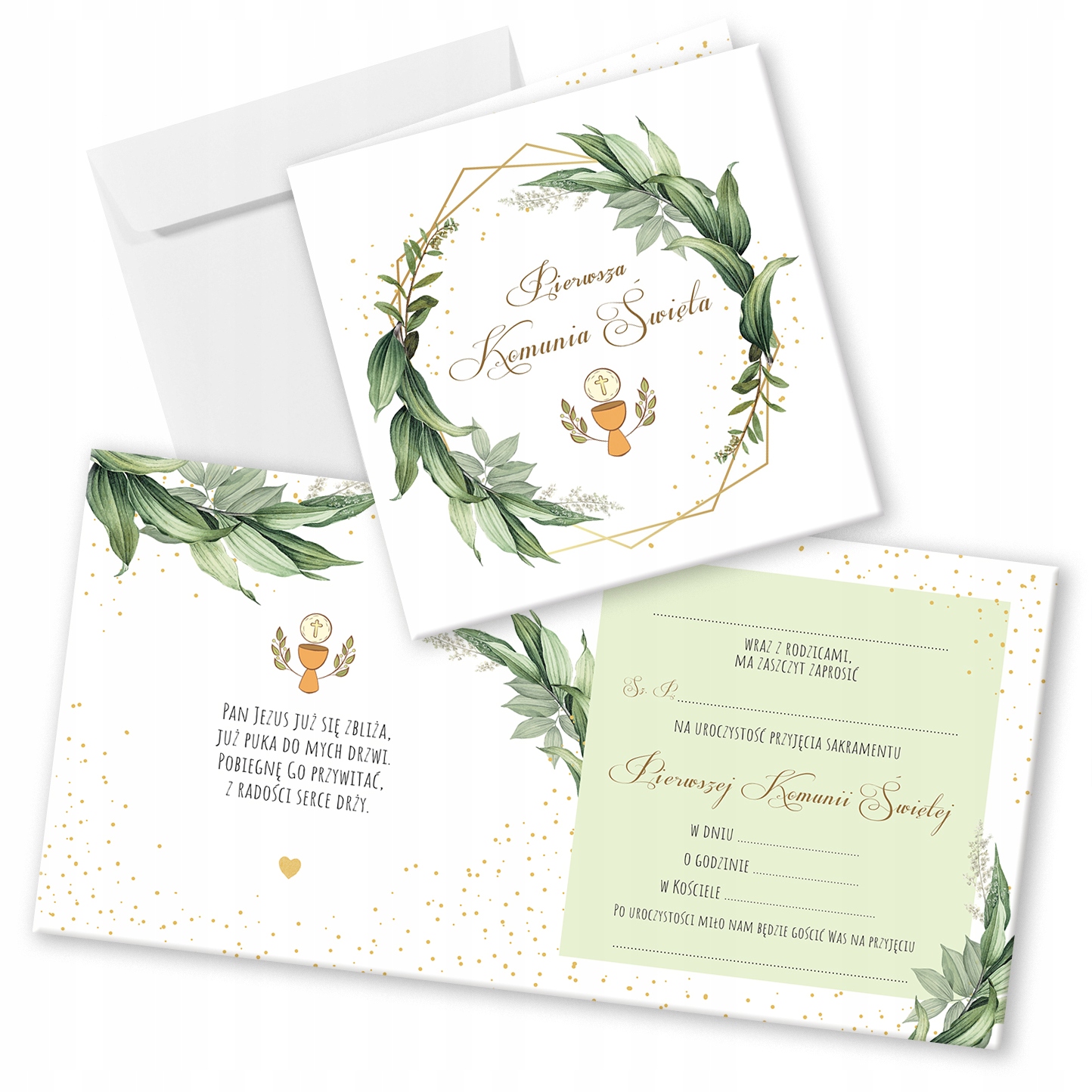 ZAPROSZENIA na Komunię Wianuszek, Komunia 10 szt