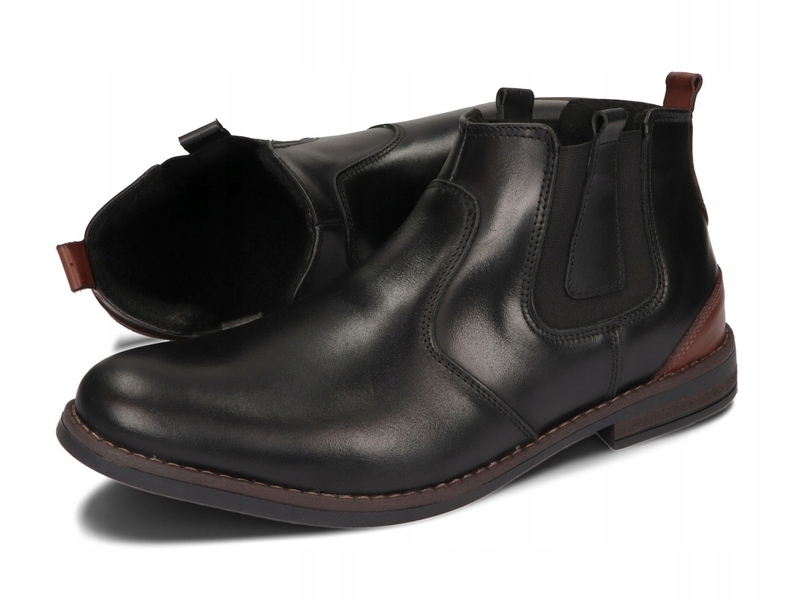 SZTYBLETY ZIMOWE KOZAKI SKÓRA 166 CZARNY 42 Model SZTYBLETY