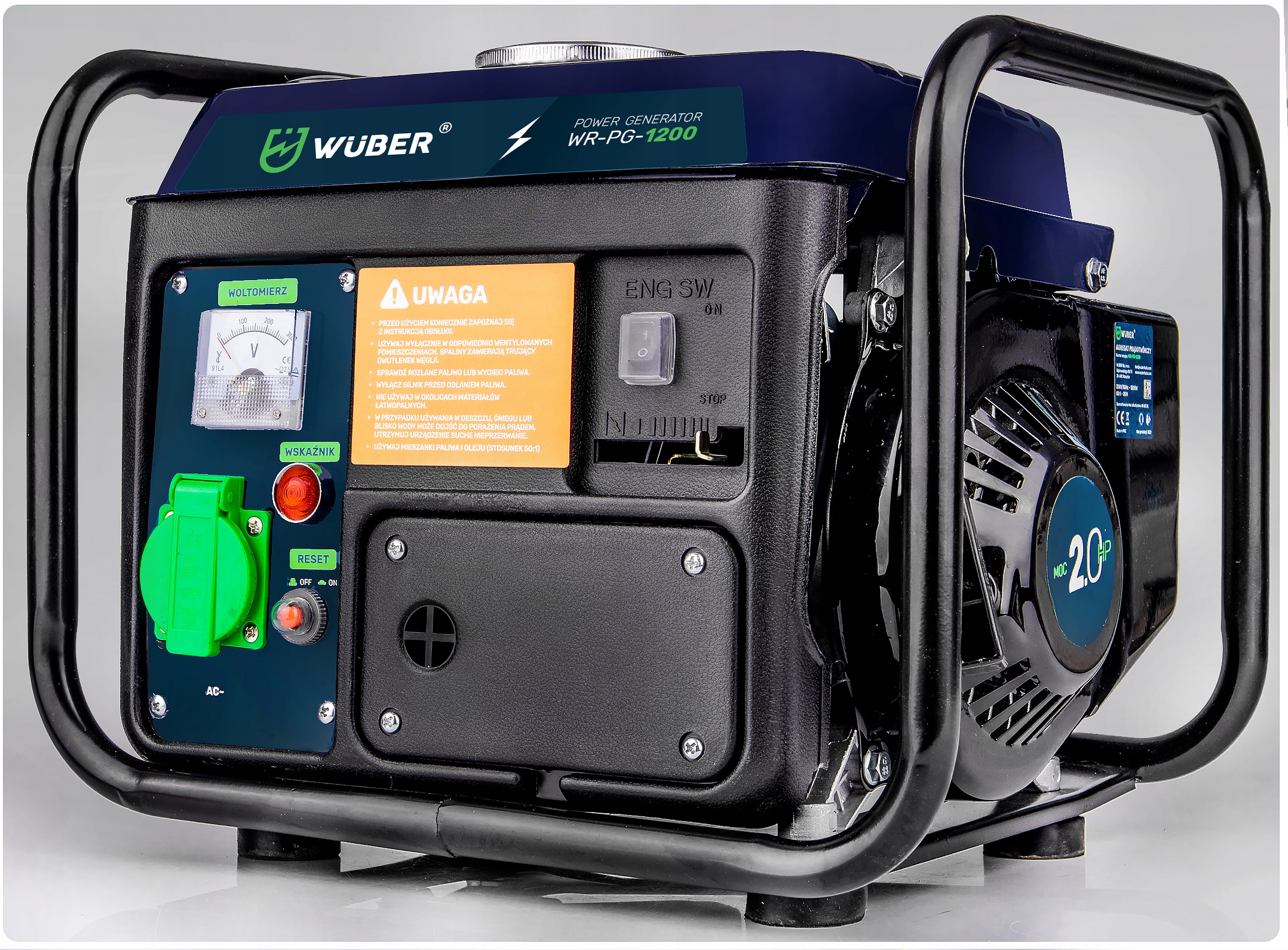 AGREGAT PRĄDOTWÓRCZY 2-SUW GENERATOR PRĄDU 1200 W Model WR-PG-1200