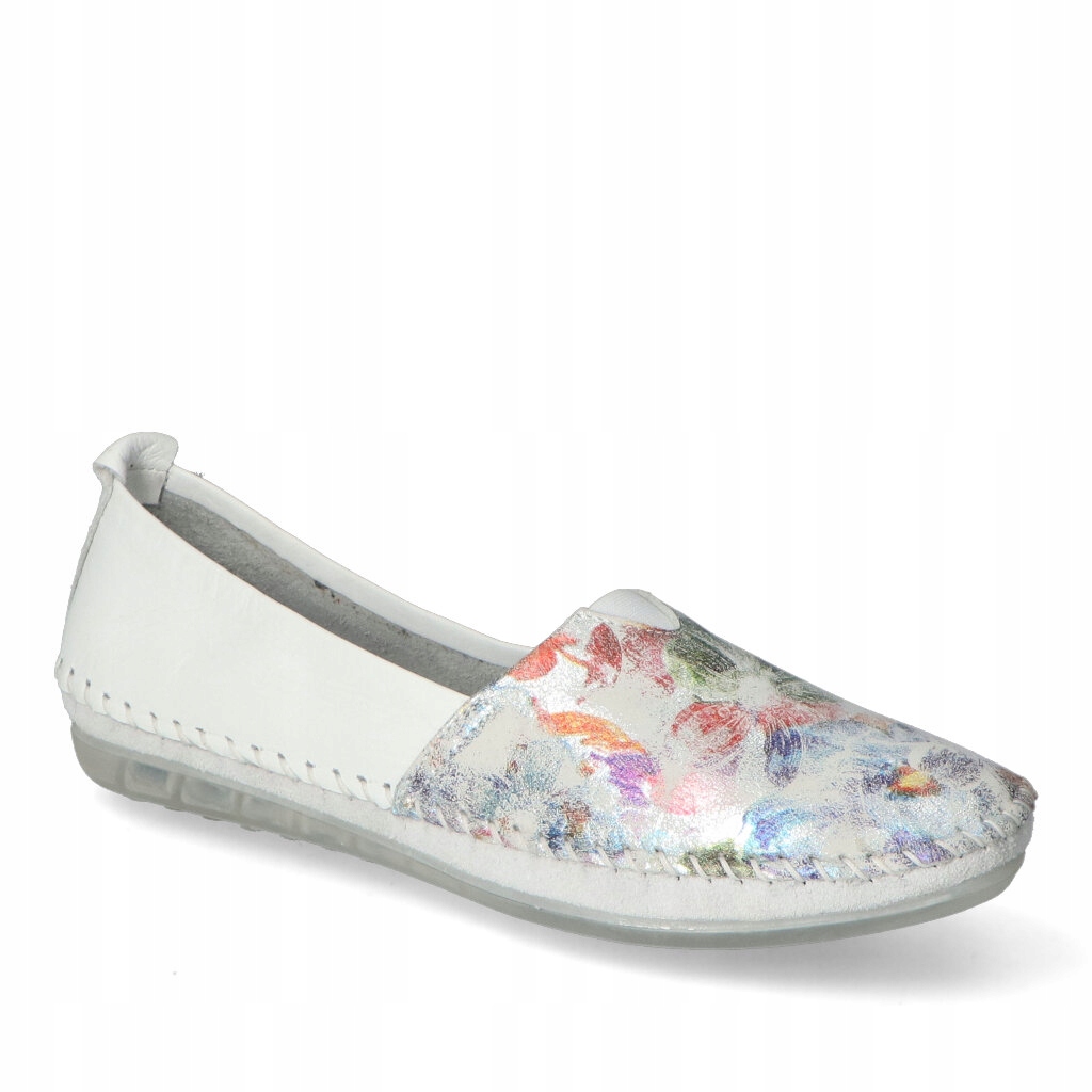 Dámské polobotky Maciejka Bílé kvítky/multi Kožené 40